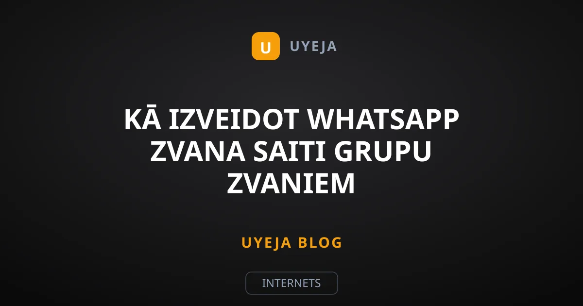 Kā izveidot WhatsApp zvana saiti grupu zvaniem